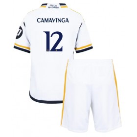 Real Madrid Eduardo Camavinga #12 Heimtrikot 2023-24 Kurzarm (+ kurze hosen)